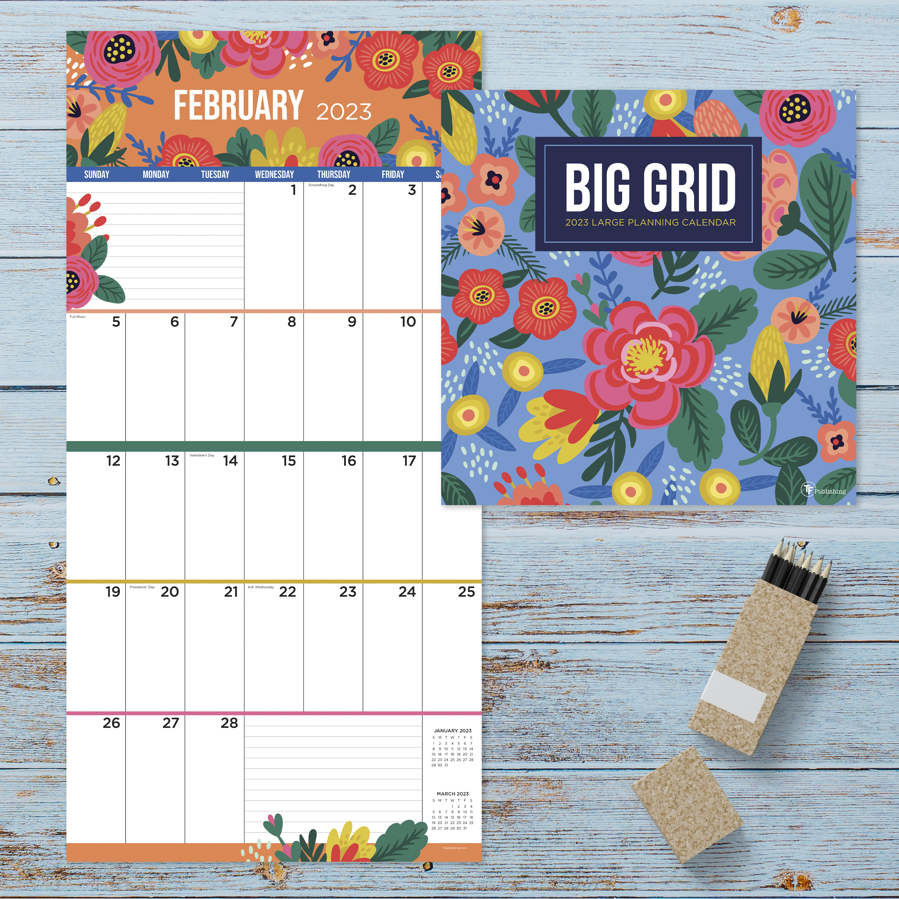 2023 Floral Big Grid Wall Calendar Michaels 2023 Floral Big Grid Wall Calendar Michaels
